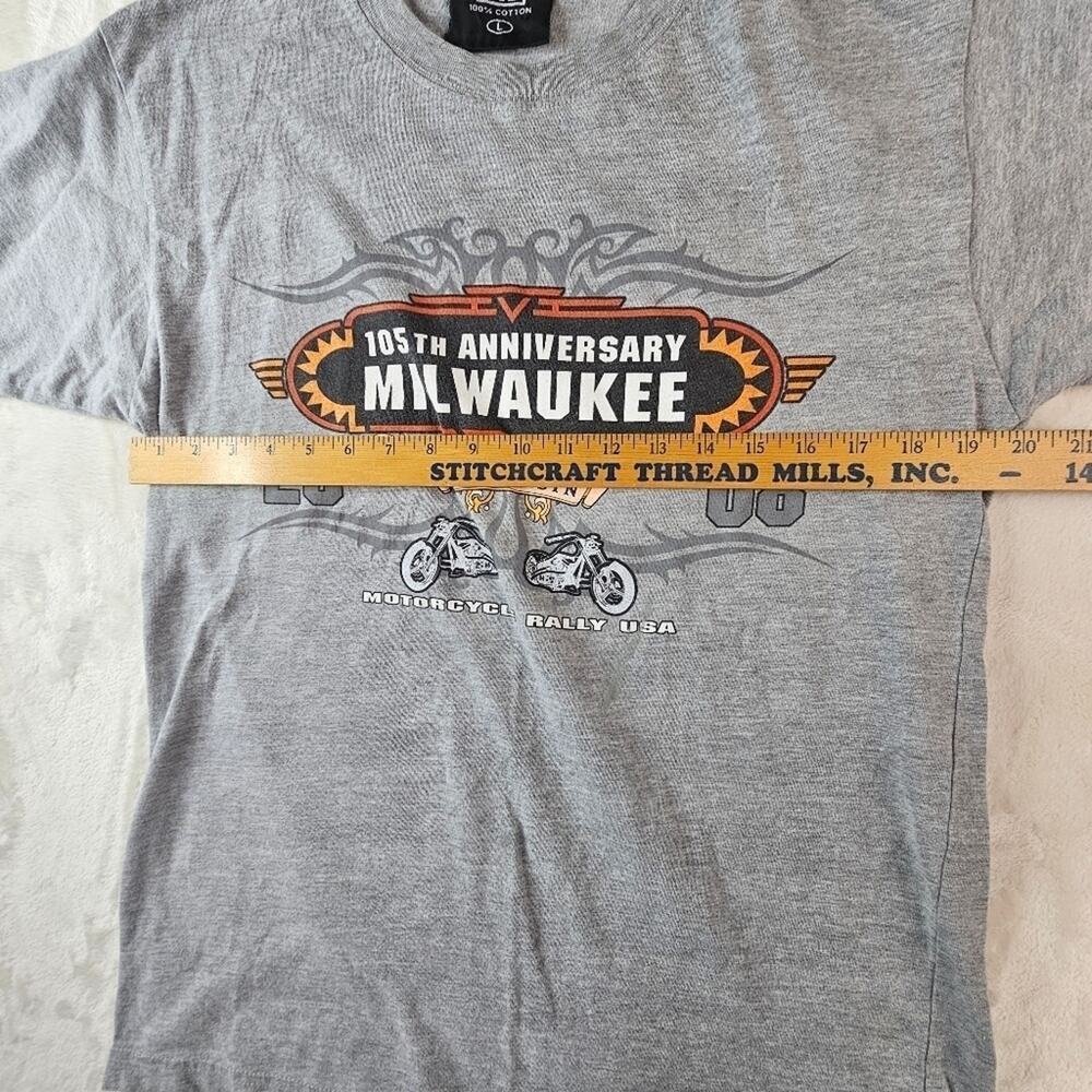 212 Milwaukee Rally Shirt Large Men’s 105th Anniversary 2008 Motorcycle Rider